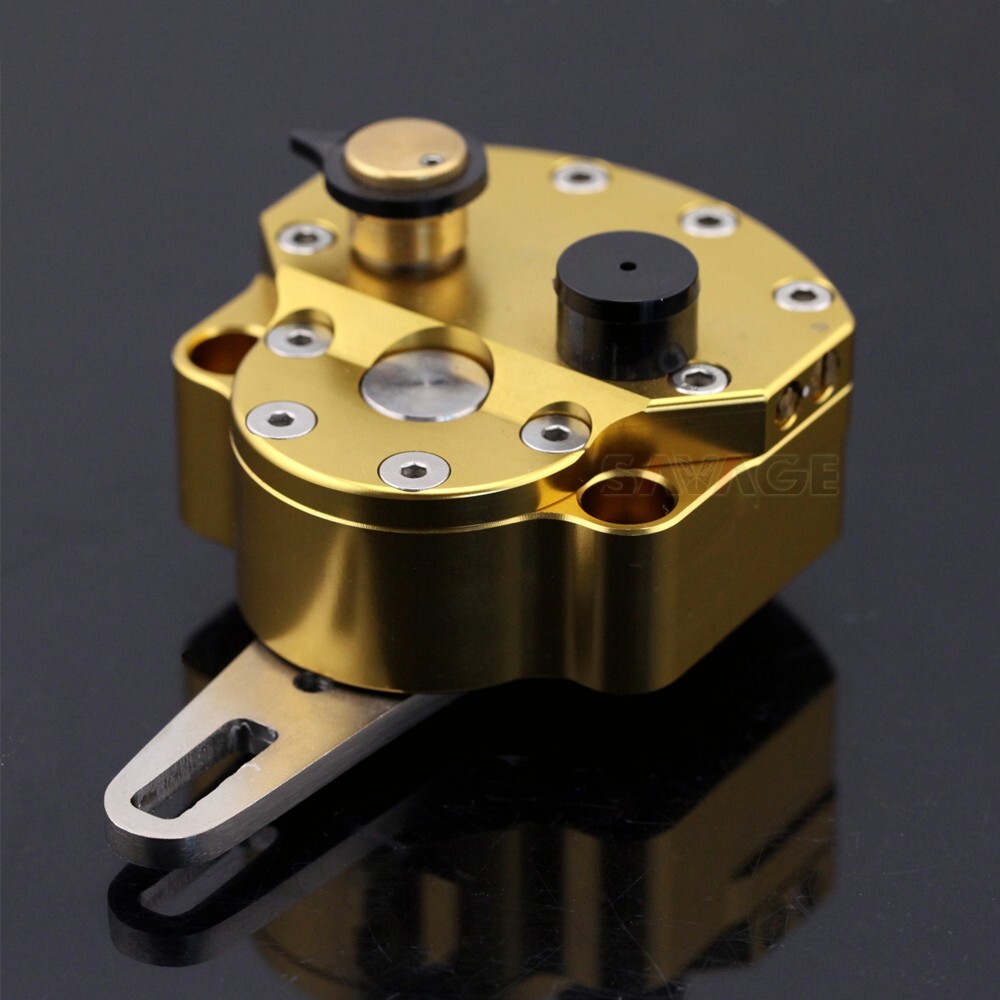 Gold Universal Adjustable Steering Damper Stabilizer Safety Control Off-Road
