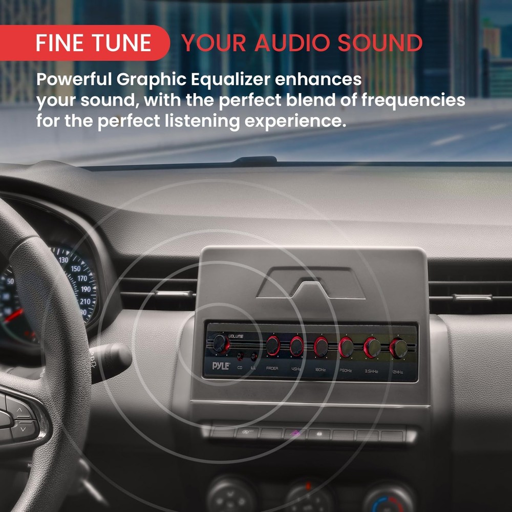 5 Band Parametric Equalizer Half Din Size RCA Inputs Pre Amp Output Red Green...