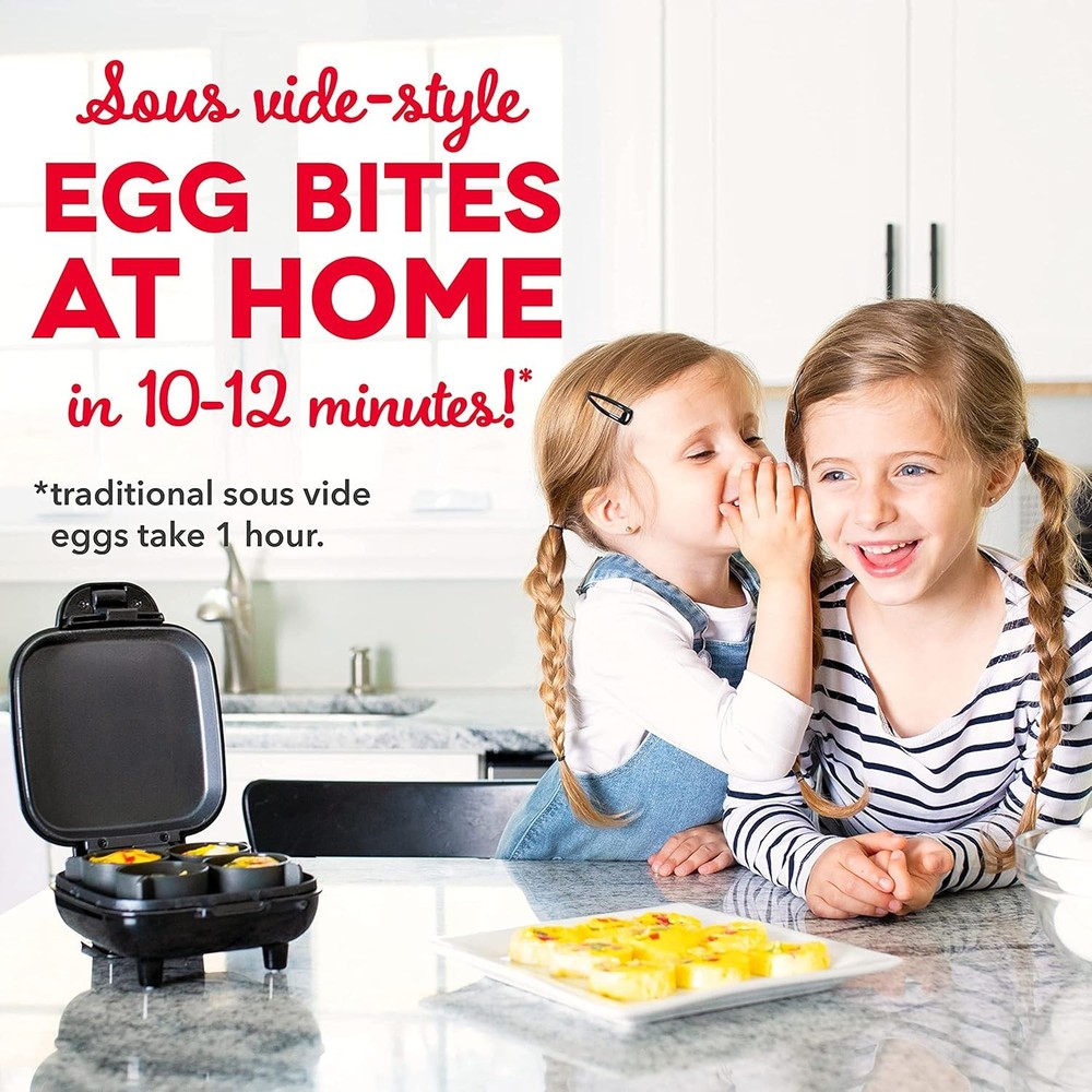 DASH Deluxe Sous Vide Style Egg Bite Maker with (1 large, 4 mini), Black