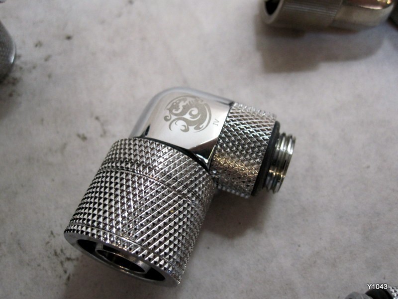 2pcs Bitspower G1/4 Silver Dual Rotary 90-Degree Compression Fitting-ID 3/8"