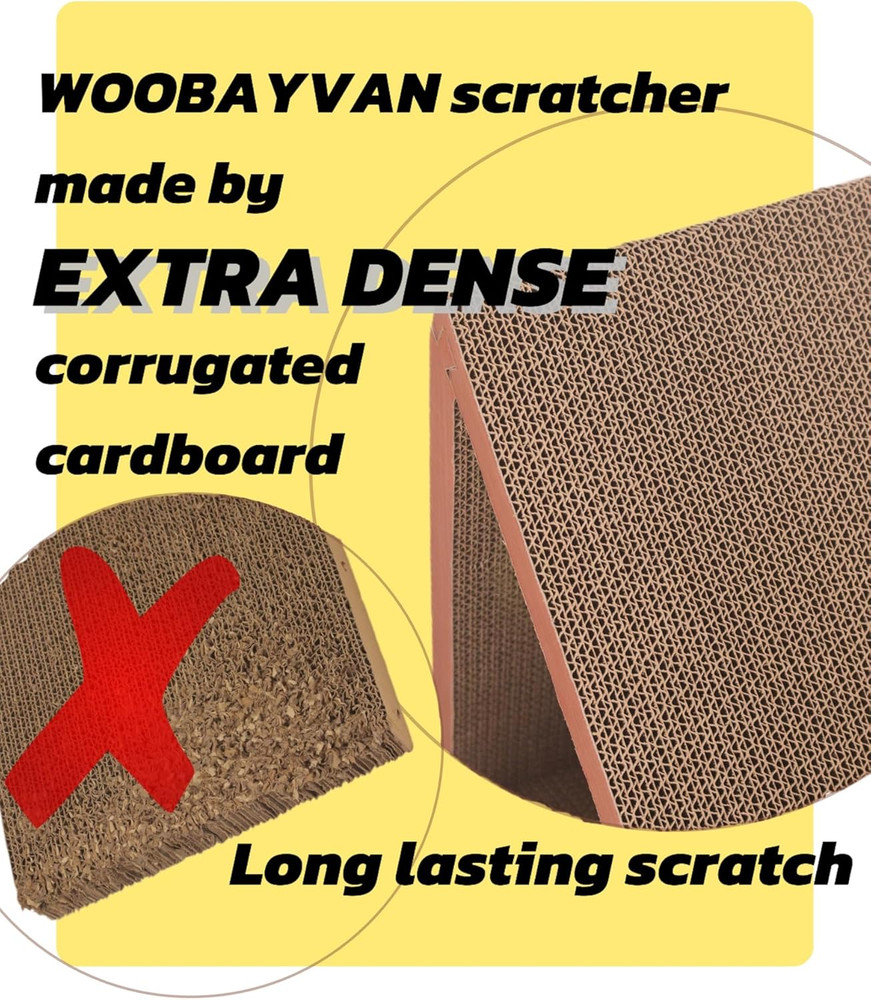 Cat Scratcher Scratching Board Foldable Triangle 6 Usable Sides Scratchers For