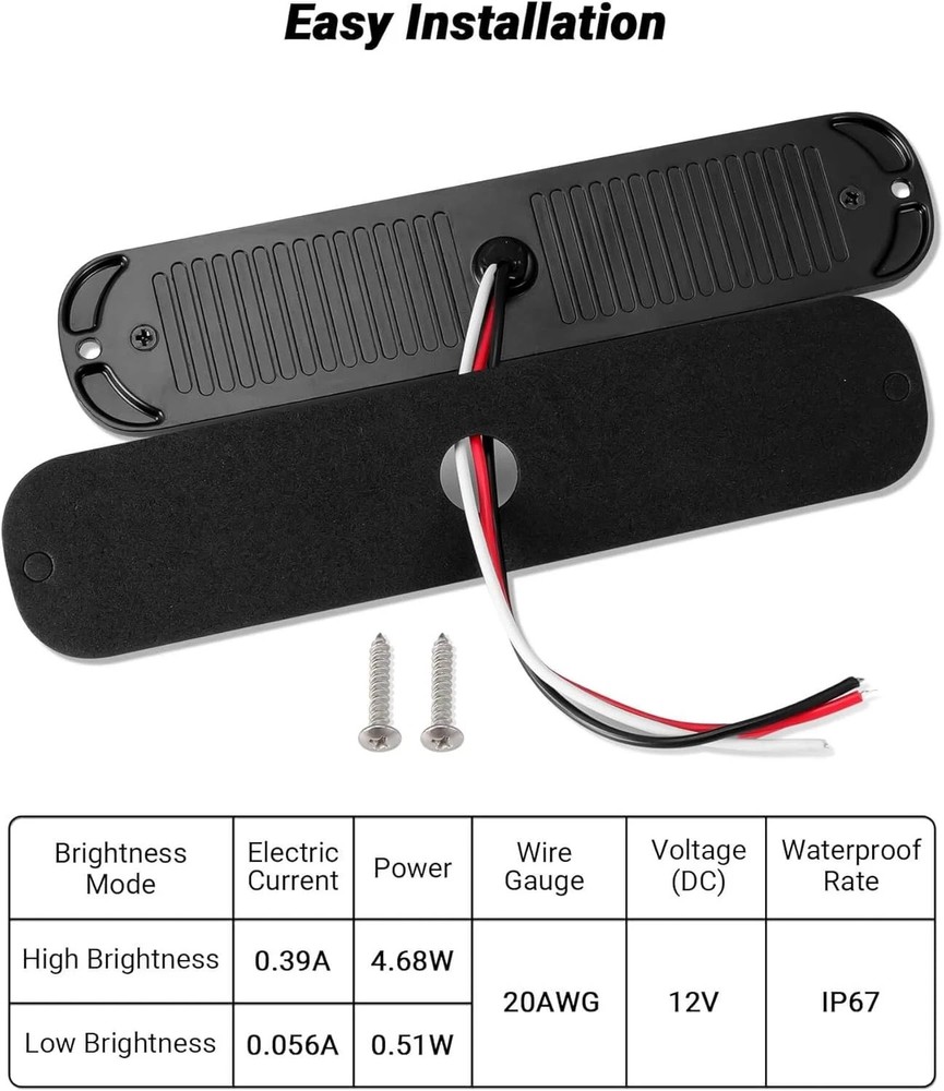24LEDs Trailer Backup Reverse Light Surface Mount 7.5 inch Bar-White