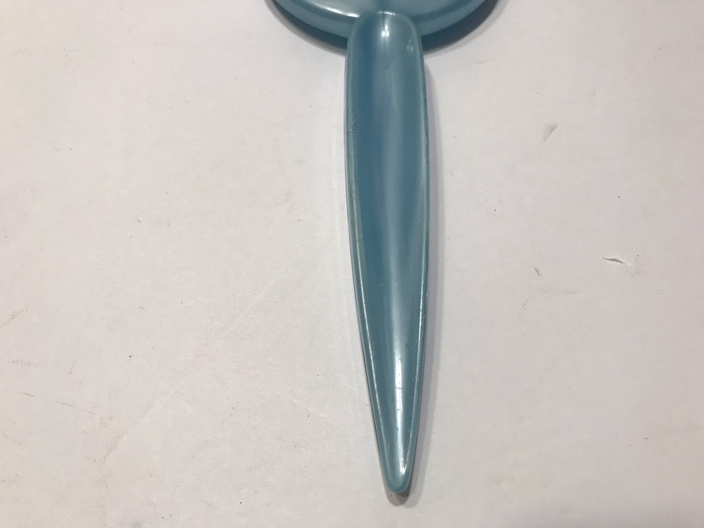 Vintage Blue Handheld 2-Sided Plastic Mirror-Tulip Shaped