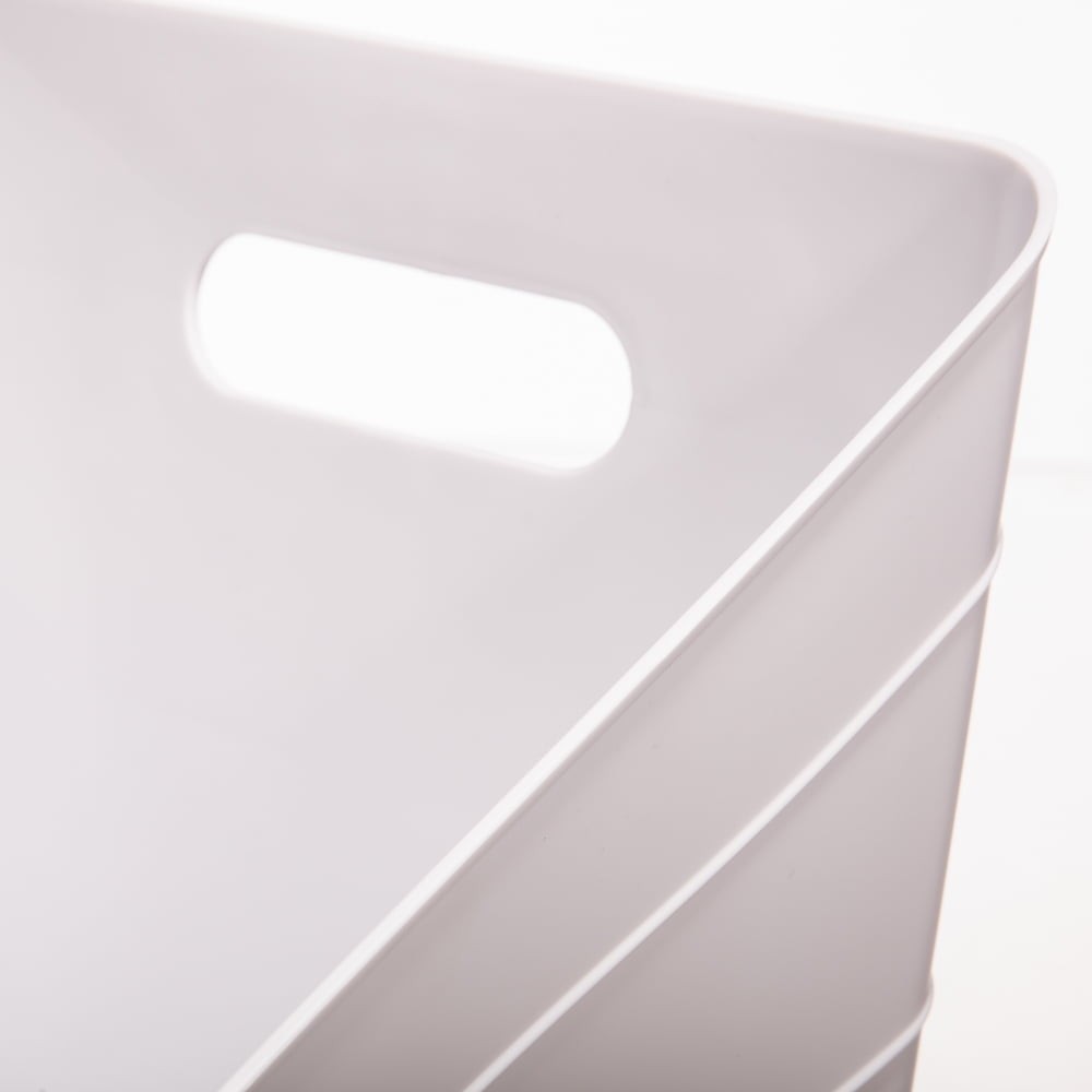 Flexible Plastic Closet Bin, White, 4 pack
