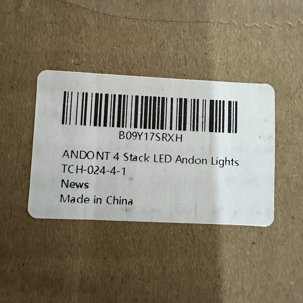 4 Stack LED Andon Tower Light (Red/Yellow/Green/Blue), IP65, Plug & Play