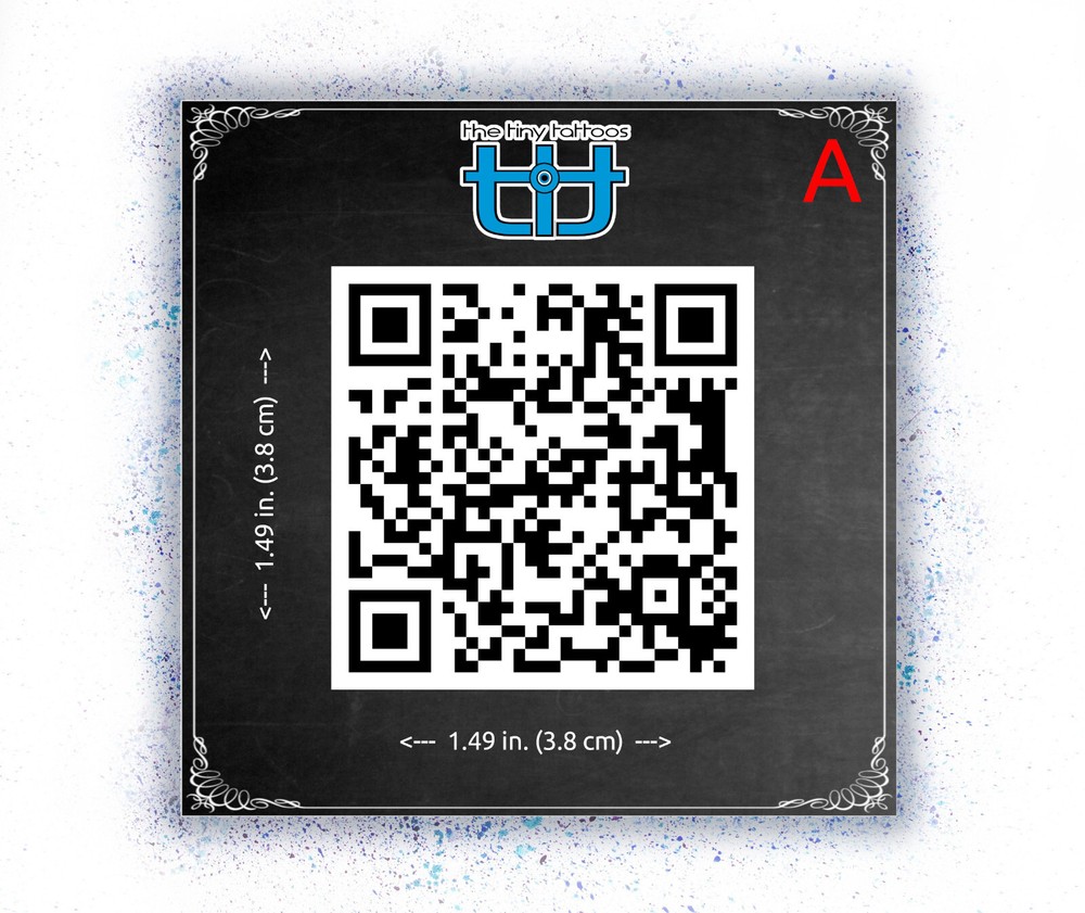 Custom QR Code Temporary Tattoo in black. Personalise your temporary tattoo!