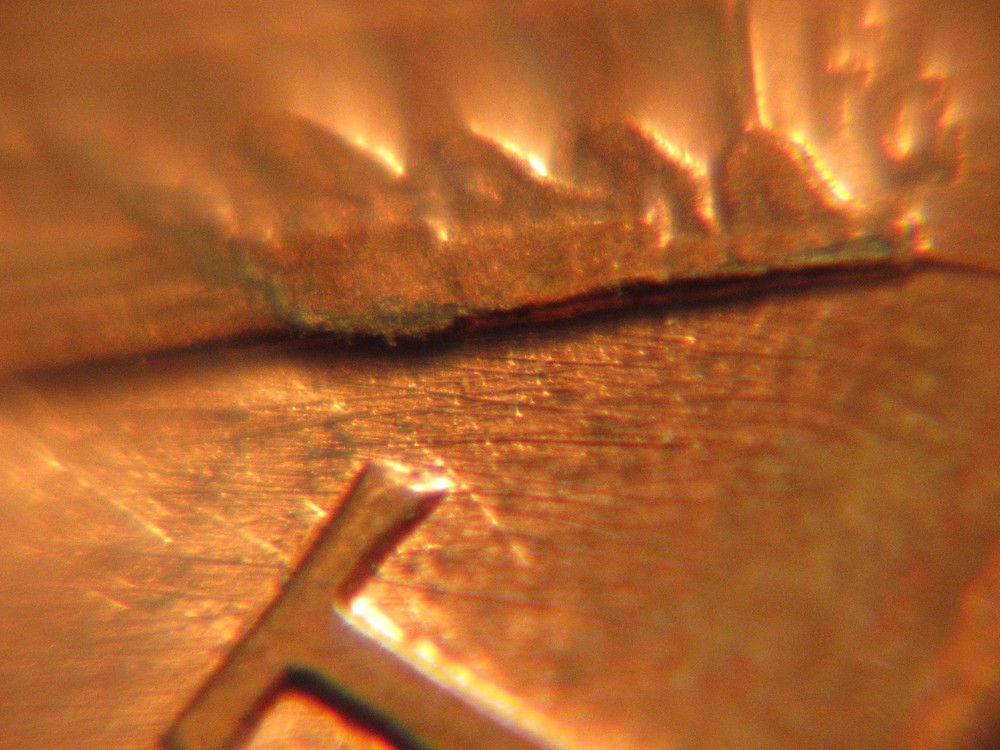 1989 P Lincoln Penny with Reverse Die Crack Error