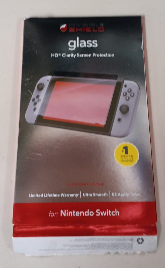 ZAGG Invisible Shield Glass Full Screen Protector For Nintendo Switch-  USED