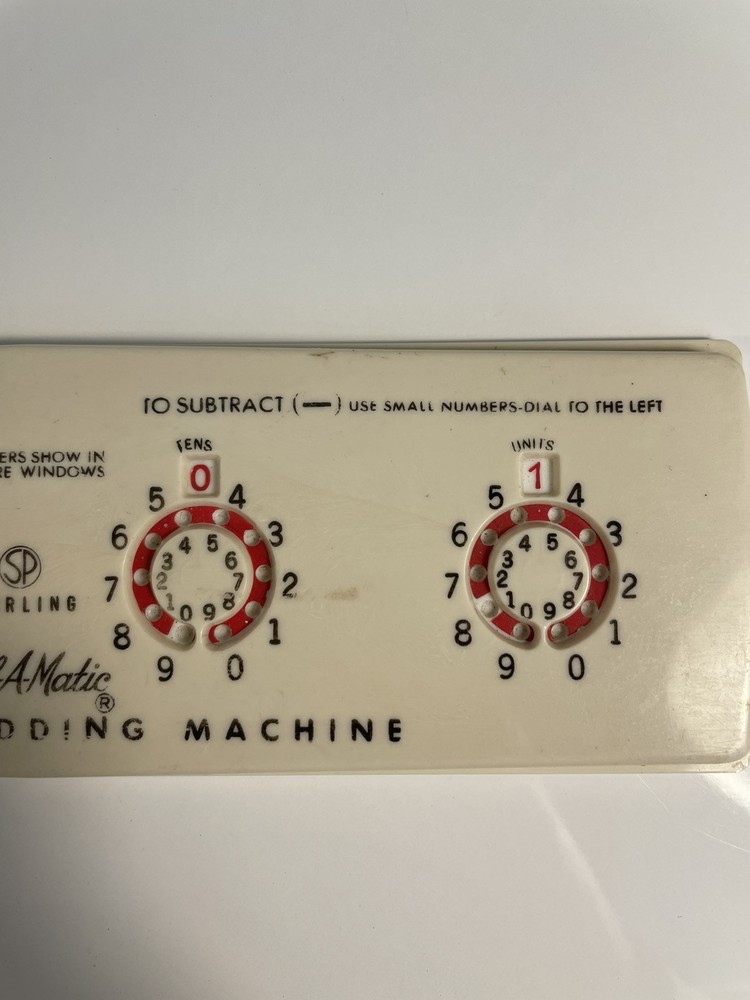 Vtg Sterling #565 Dial-A-Matic Automatic Mechanical Adding Machine No Stylus