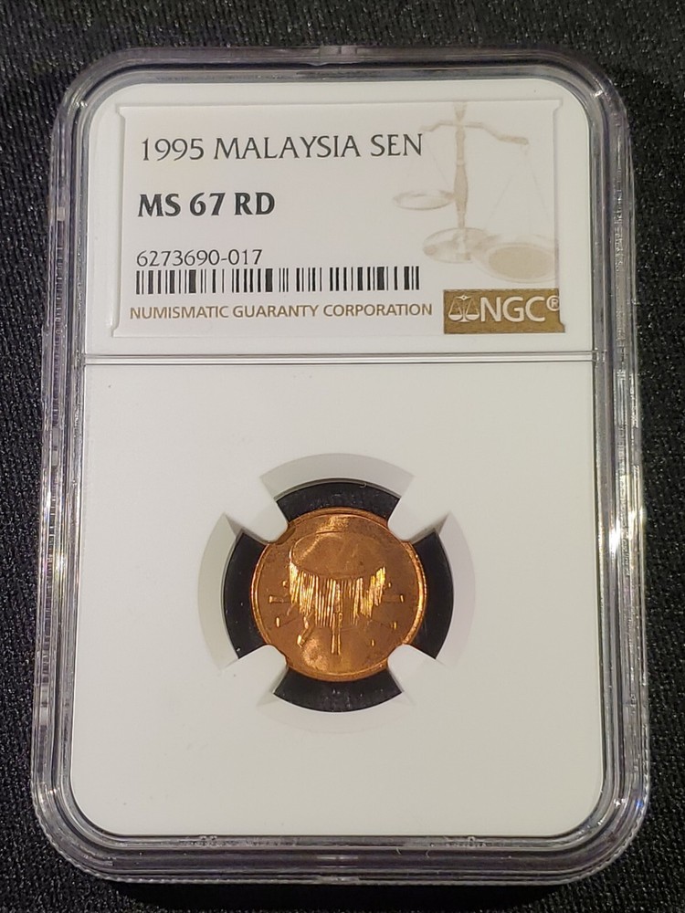1995 MALAYSIA 1 Sen - NGC MS 67 RD