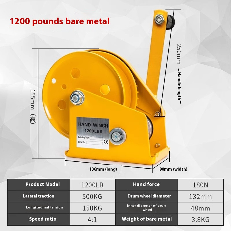 Automatic Brake Hoisting Machine Self-locking Hand Winch Hand Winch