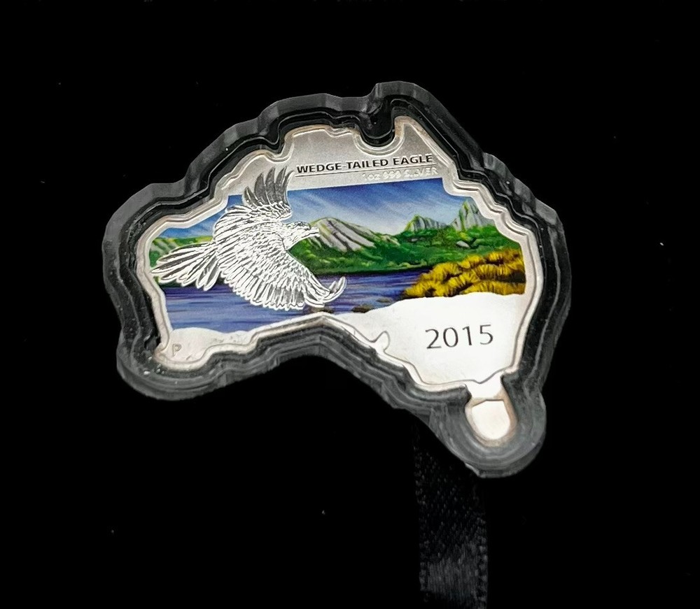 2015 Australian Map- Shaped Coin - Wedge-Tailed Eagle, Mintage: 6000