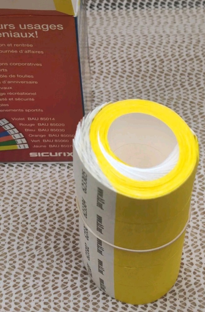Sicurix Security Wristbands Sequentially Numbered Yellow 100ct.