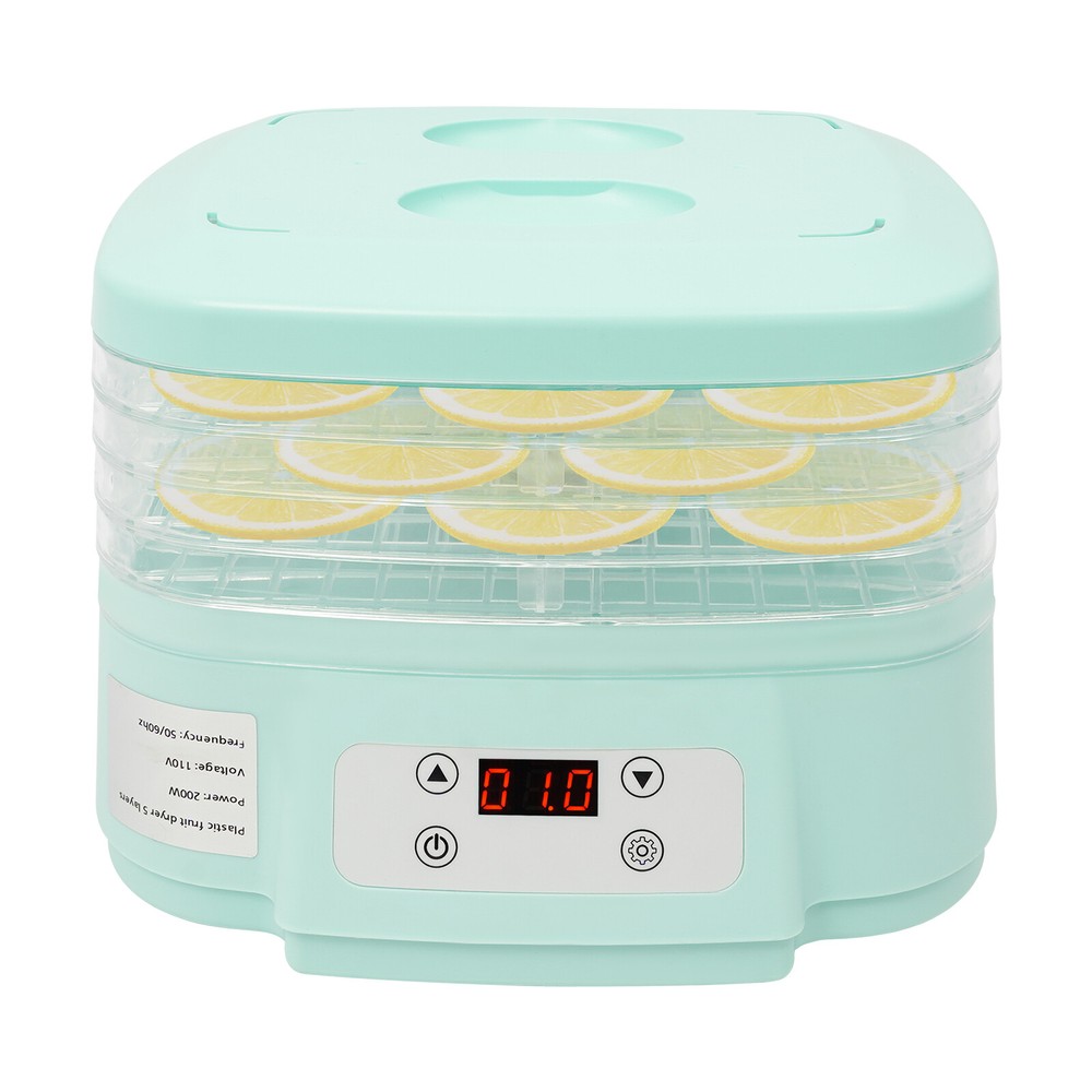5 Trays Food Dehydrator Machine 200W Adjustable Timer Fruit Drying Machine
