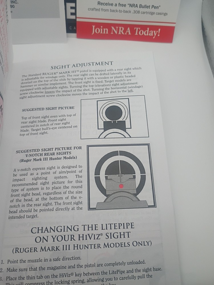 Ruger Mark III Autoloading Owners Manual 2013