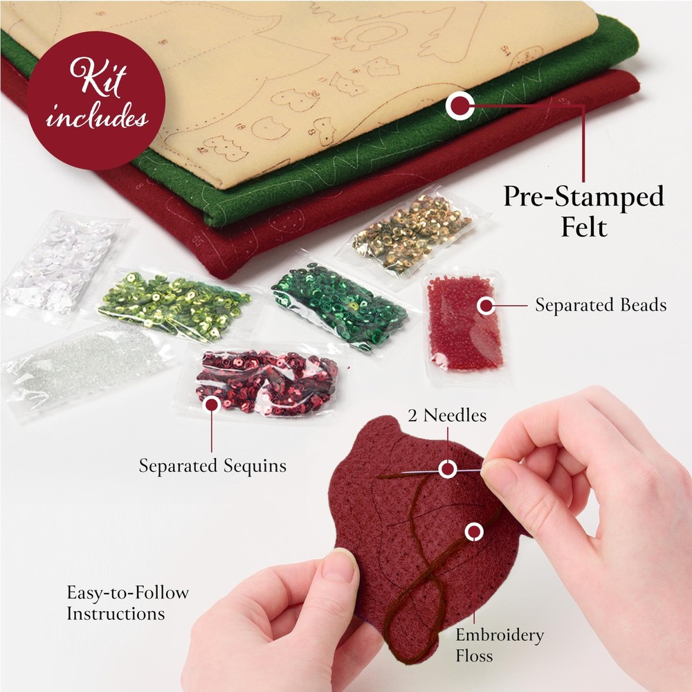 Bucilla, Felt Applique 18" Stocking Making Kit, Nutcracker Noel, Perfect for ...