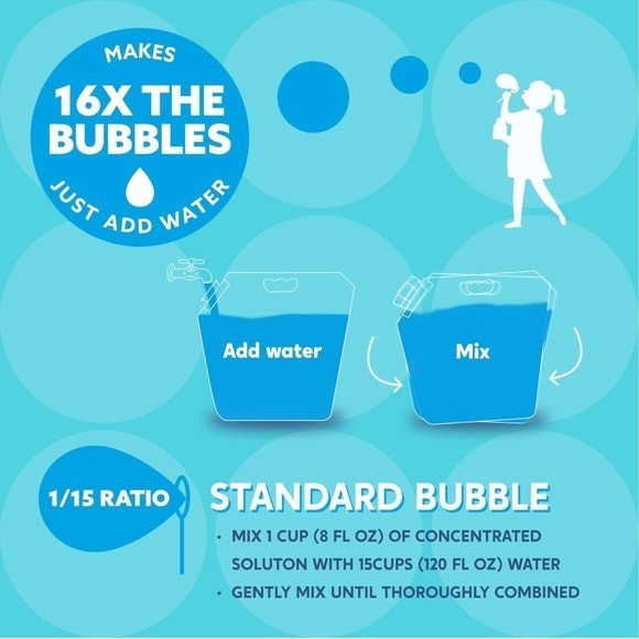 SYNCFUN Bubble Solution Makes 2 Gallons (128 OZ), Non Toxic Giant Bubbles