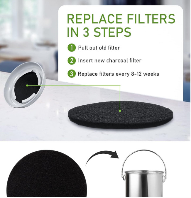 Compost Bins Active Charcoal Filters for Kitchen Compost Bin Bucket Filter Pad