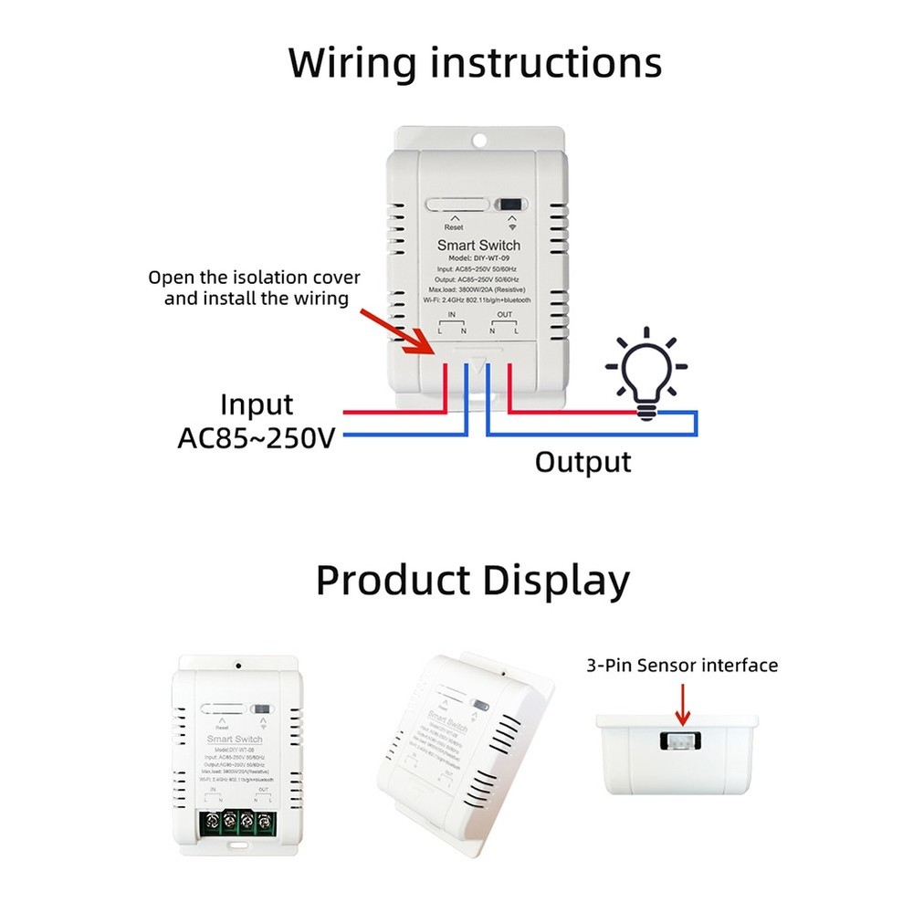 WiFi Temperature Switch with 1M Sensor WiFi 20A Thermostat Temperature7760