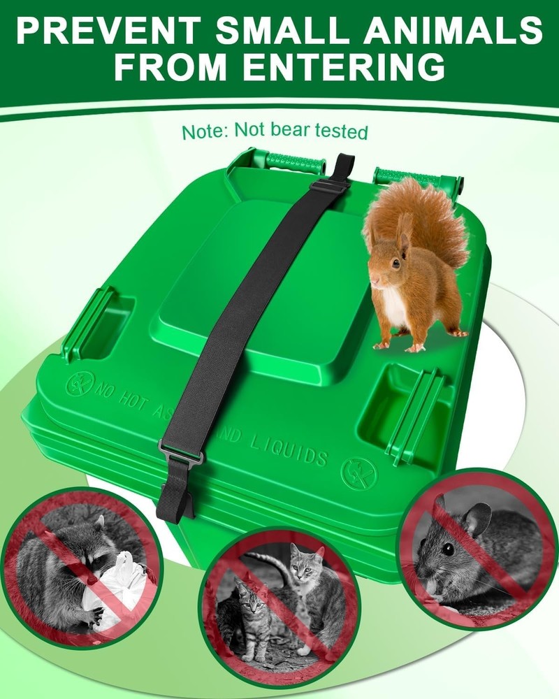 Adjustable Double Claw Trash Can Lock Strap Garbage Can Lid Locks Organization