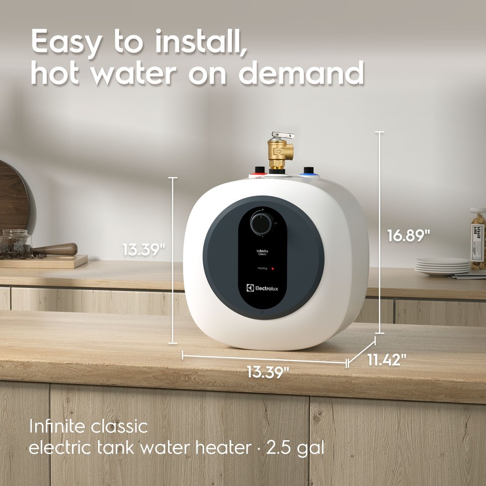 2.5 Gal Electric Mini Tank Water Heater Compact Instant Hot Bolier 120V 1440W
