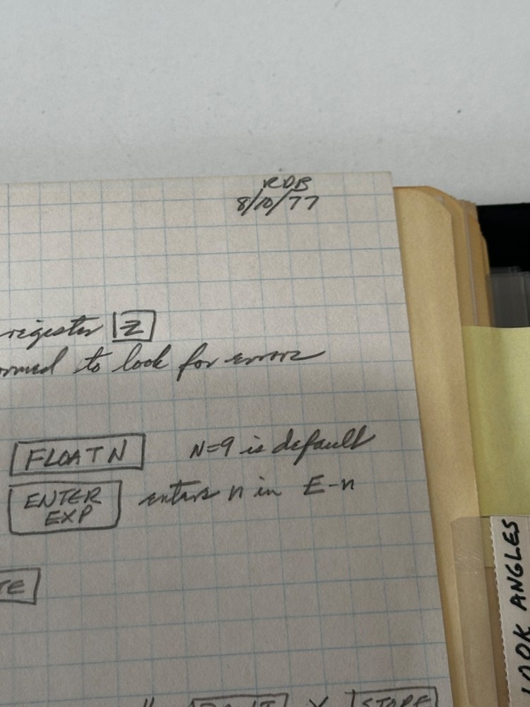 Satellite Tracking Antenna Trajectory Calculation Ephemera HP 9820 Program Notes