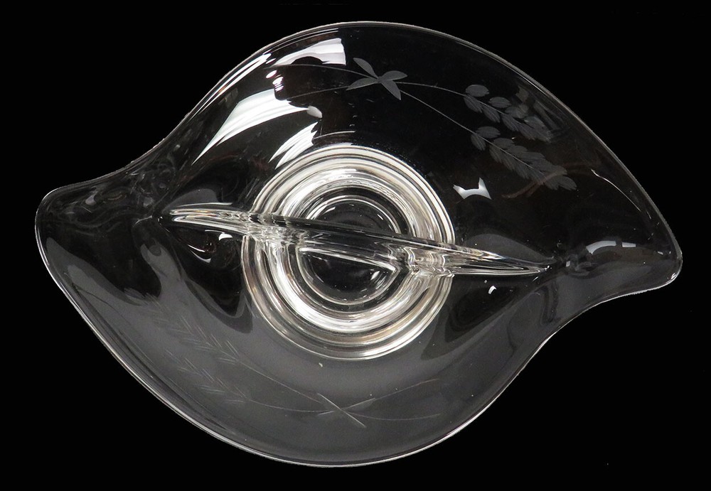 BEAUTIFUL STERLING SILVER & CRYSTAL DOUBLE SLOTTED COMPOTE CANDY DISH