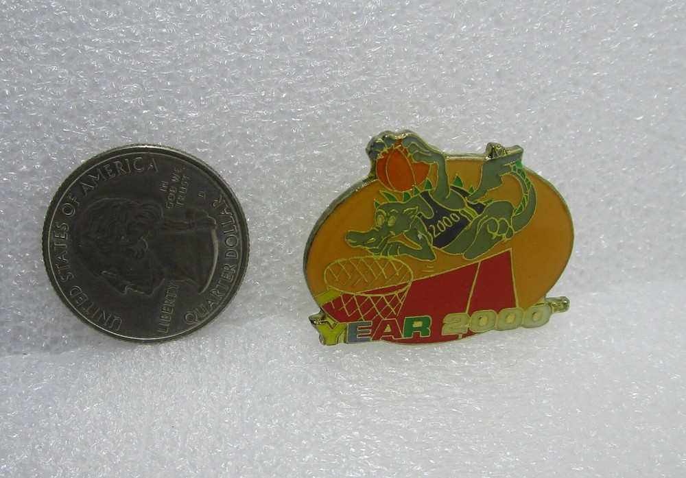 Year 2000 Dragon Playing Basketball Pin