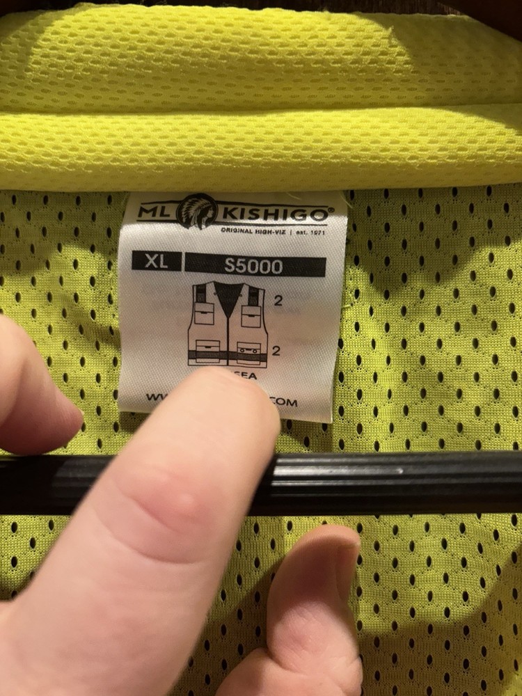 (2) Construction Reflective Vest XL Kishigo S5000 DEACON