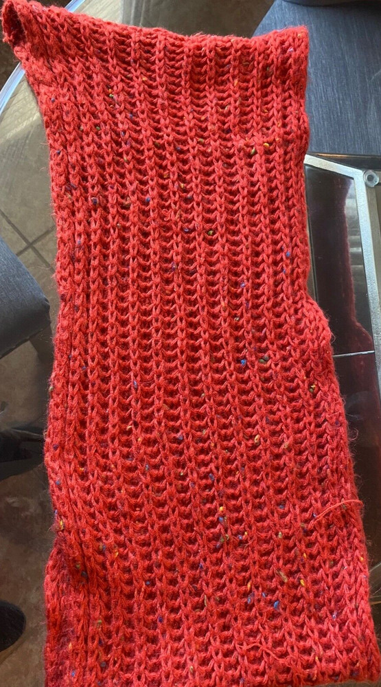 Orange Infinity Knit Scarf