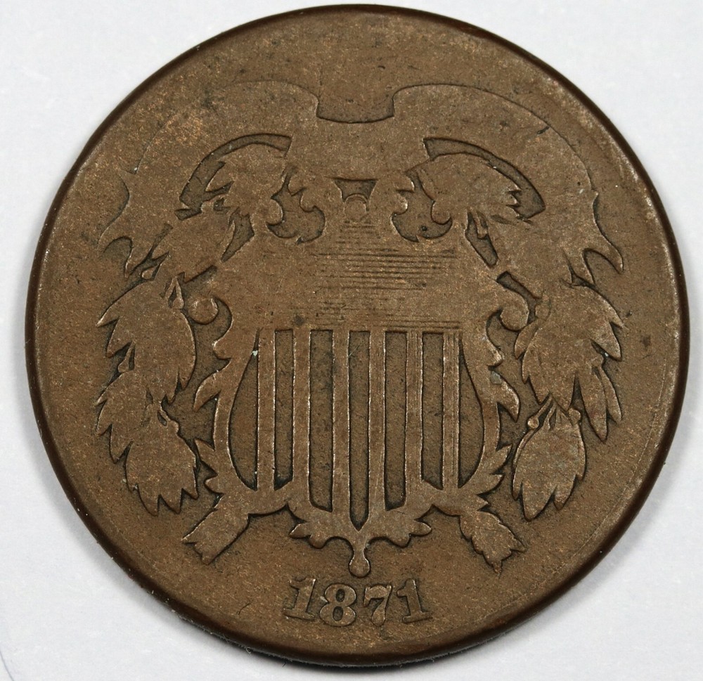 1871 2 Cent Piece.  Good.  171172