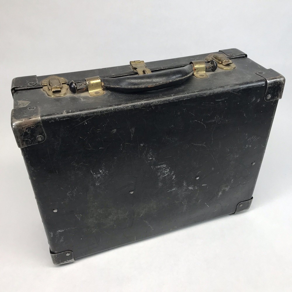 VINTAGE BELL SYSTEM TELEPHONE LINEMAN TOOLBOX VULCANIZED LEATHER CASE W/TOOLS
