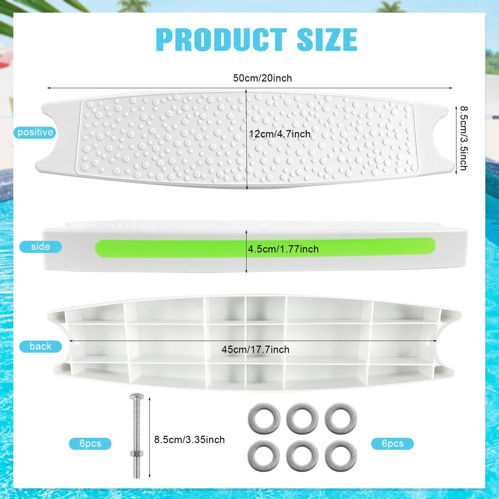 3 Pack Pool Ladder Steps Replacement,18" Universal Heavy Duty Pool Ladder Steps,