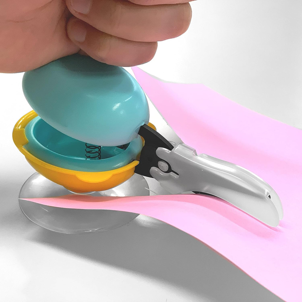Adaptive Tabletop Scissors for Special Needs - Safe, Ambidextrous, Blue