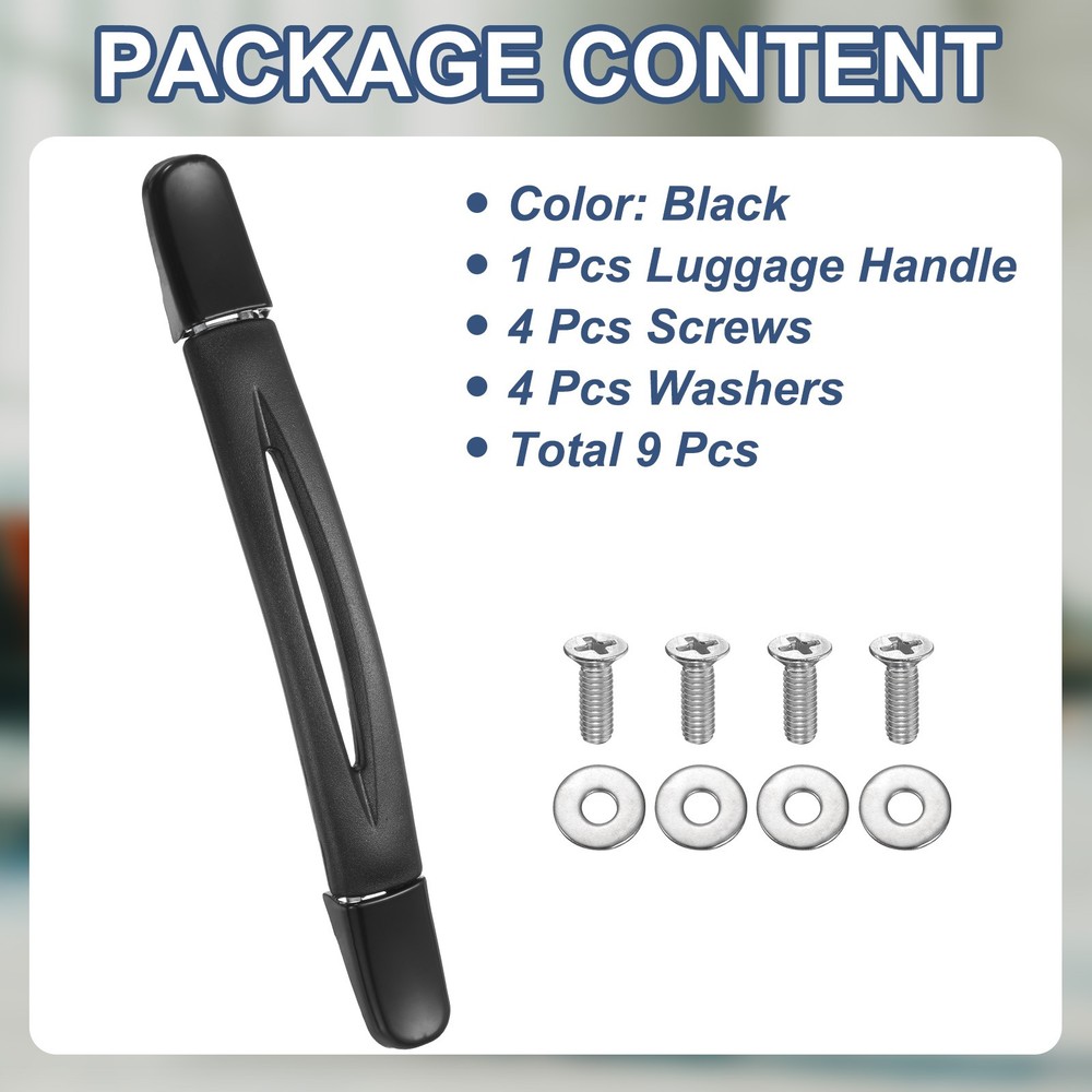 Luggage Handle 7.87" x 1.06" (L x W) Plastic Pull Handle Grip Replacement Black