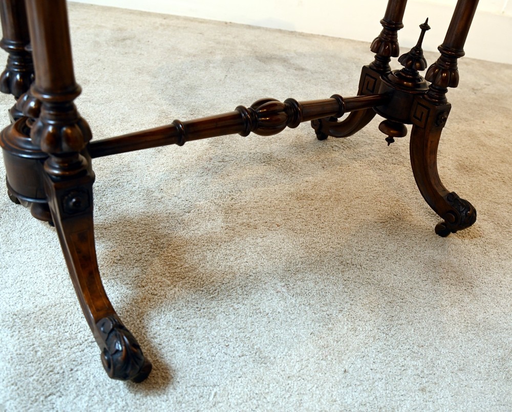 Victorian Writing Table Walnut Antique Side 1880