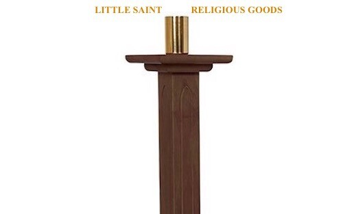 Paschal Candlesticks, Gothic Paschal Candlestick Walnut Stain 44'' High