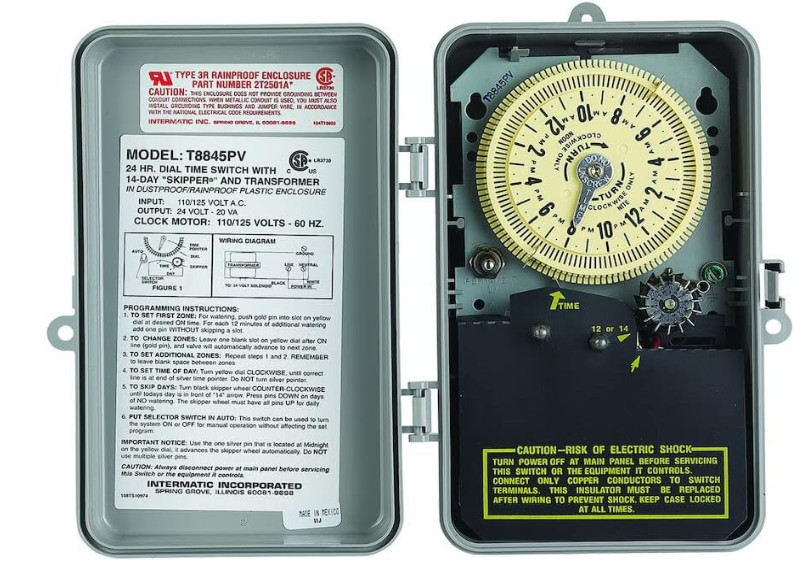 Intermatic T8845PV SPST 125-Volt Mechanical Cycle and Irrigation Timer Switch