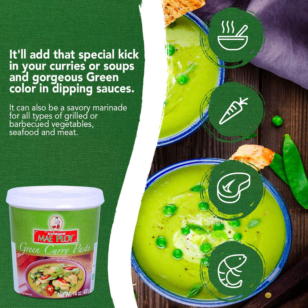 Green Curry Paste, Authentic Thai Green Curry Paste for Thai Curries & Other Dis