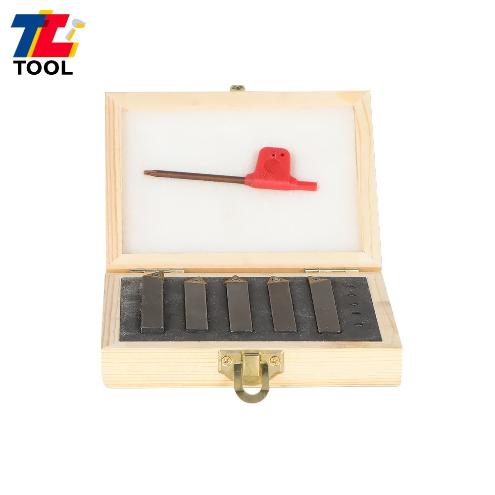 5-Pcs 3/8" Carbide Indexable Turning Tool Lathe Tool Bit With Carbide Inserts