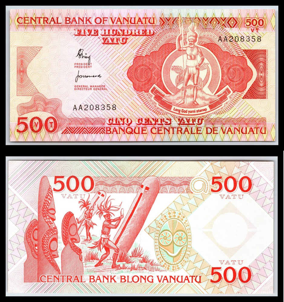 1982 Vanuatu 500 Five Hundred Vatu FIRST PREFIX AA AUNC