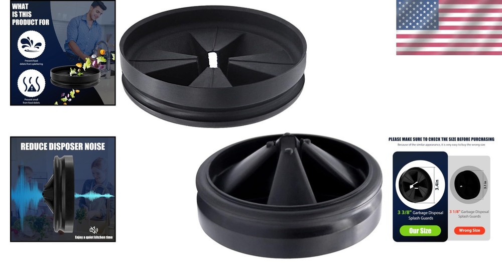 2 Pack 3 3/8" Garbage Disposal Splash Guard - Quiet Collar Baffle Replacement