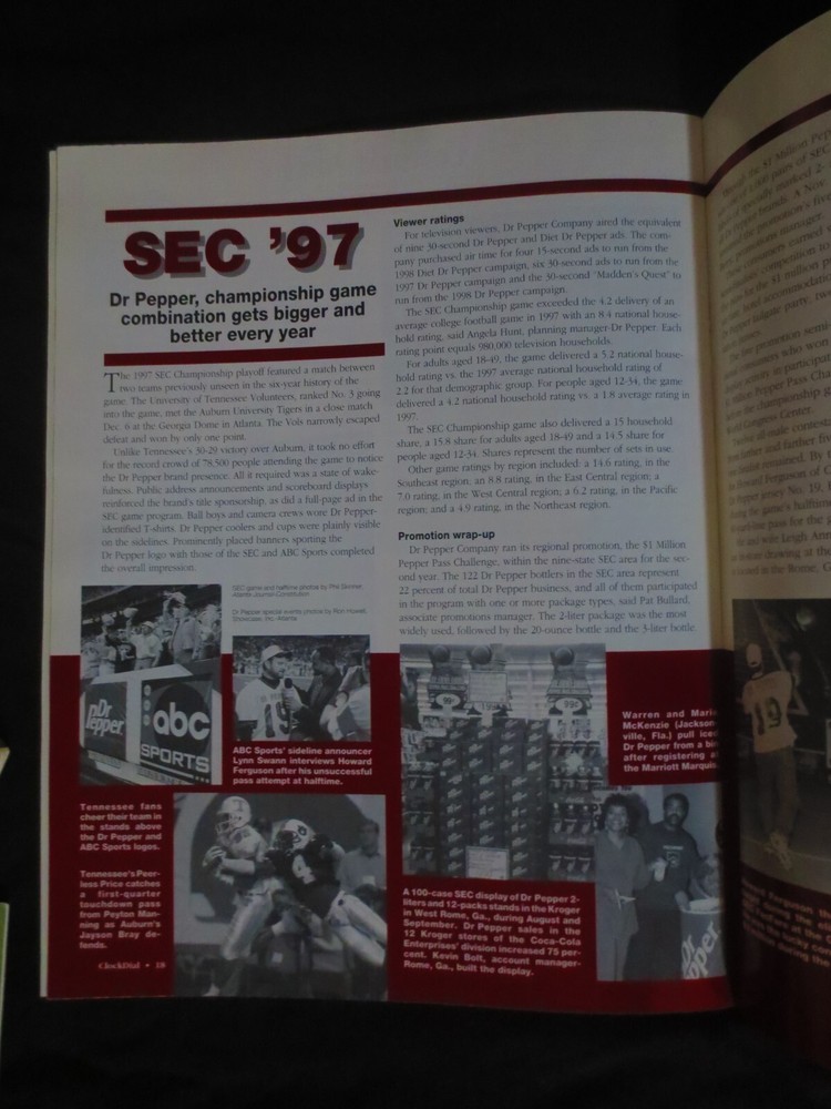 DR PEPPER CLOCK DIAL SPRING MAY 1998 MAGAZINE