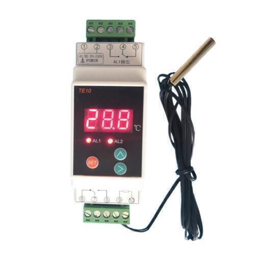 Temperature Controller DIN Rail Digital Thermostat Sensor -40~110°c 7A/250VAC-