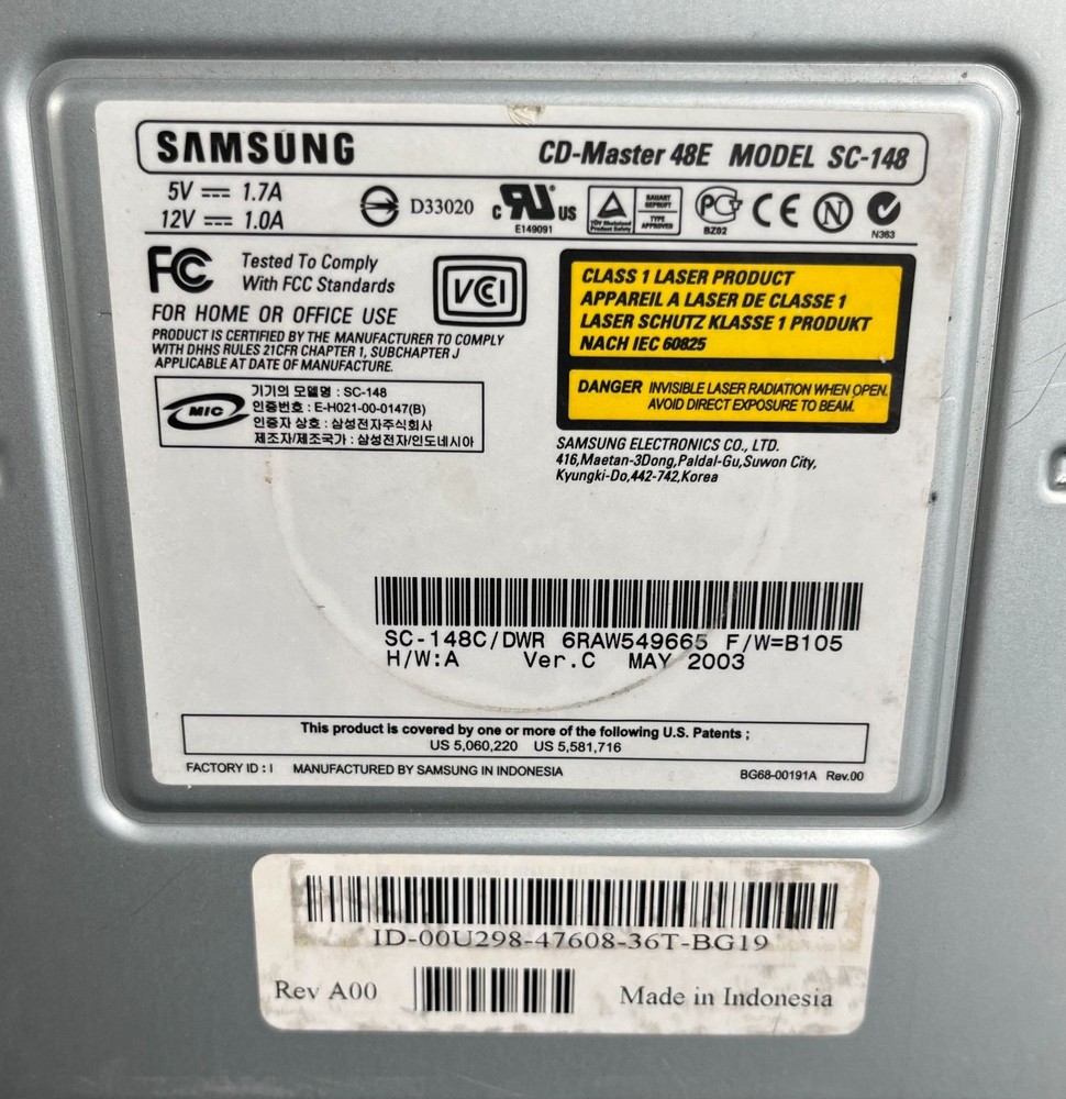 Samsung Cd-Master 48E Model SC-148 Internal Desktop Drive - Untested