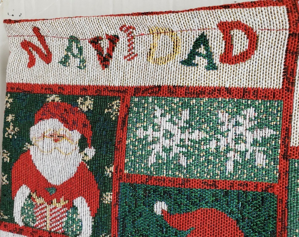 Extra Long Tapestry Table Runner, 13"x72", WINTER,CHRISTMAS THEME PATCHWORK, HG
