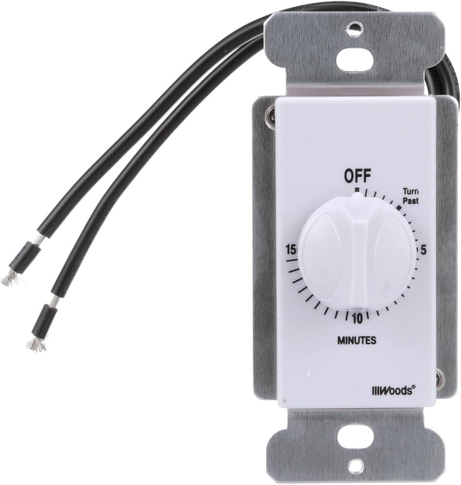 59711 In-Wall 15 Minute Spring Wound Timer, White