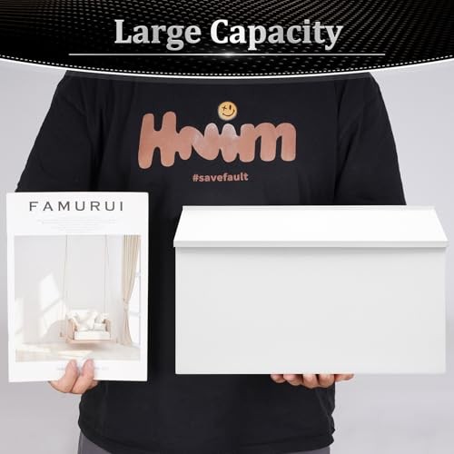 Wall-Mount Mailbox Large Mailbox for Post Rust-Proof Galvanized Steel White