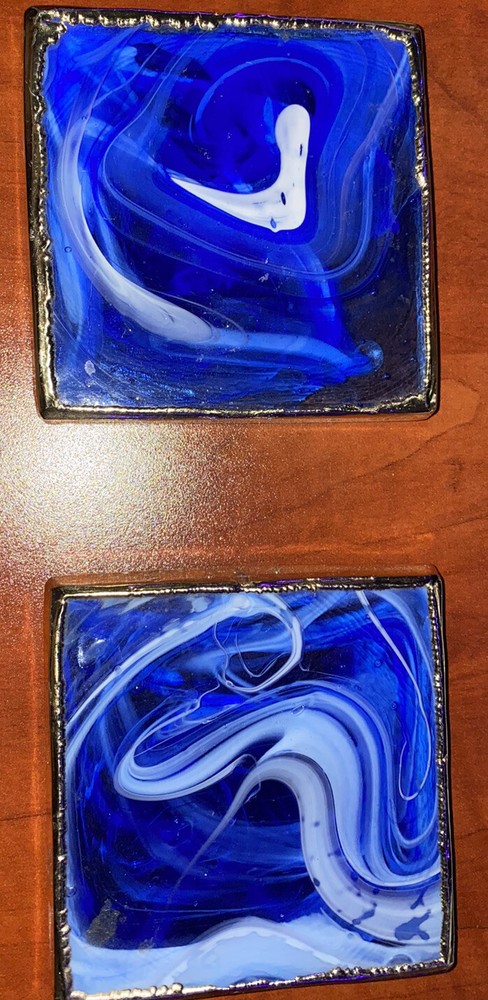 Blue Marble Looking Coaster 2 Pack