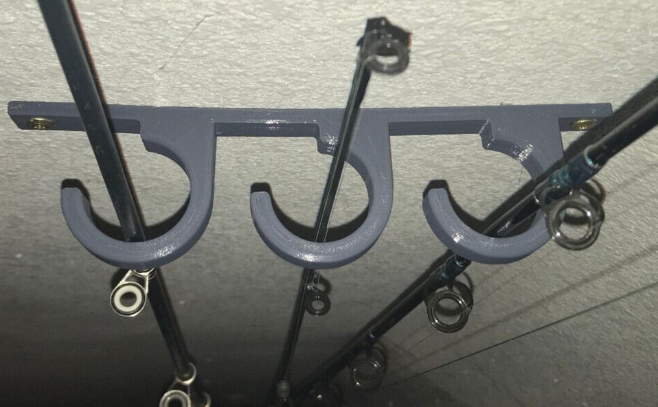 Fishing Pole Wall/Ceiling Mount Brackets (pair) - Holds 3 poles